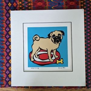 Marc Tetro Pug on a Rug print